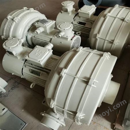 HTB75-032-0.4KW热能燃烧机用防爆变频多段式中压透浦式鼓风机HTB75-032-0.4KW静压210/260mmAq风量6/7m3/min