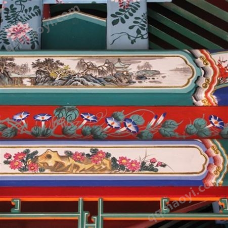 湘潭市韶山古建彩绘 寺庙彩绘修缮 祠堂彩画价格合理 光盛古建