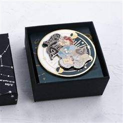 星耀创意胸针定做 圆形珐琅制作 卡通动漫合金
