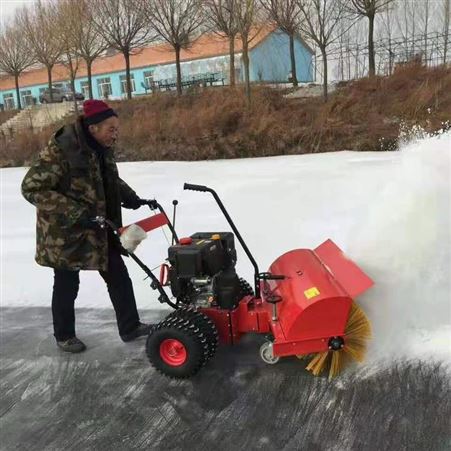汽油动力滚刷式扫雪机 小型道路清雪机  手推式抛雪机